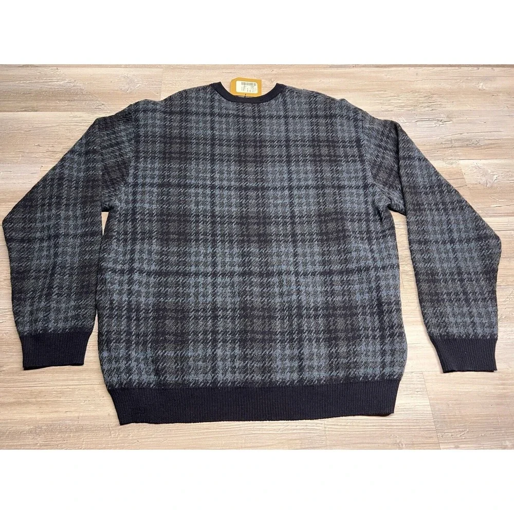 Vintage‎ Merino Wool Sweater Tricots St Raphael Preppy Cabincore Houndstooth XL